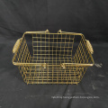 Multifunctional Storage Organizer Diversified Wire Storage Basket Mesh Shopping Storage Baskets(gold)